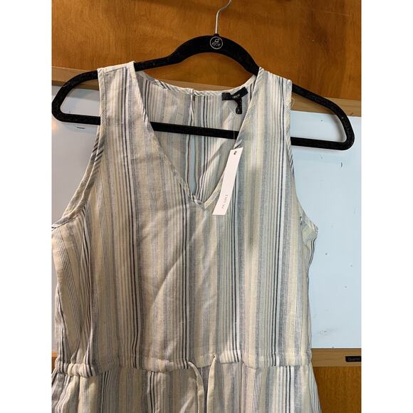 Anthropologie DREW Striped Linen Blend Sleeveless Wide Leg Jumpsuit Size Small - Picture 2 of 4